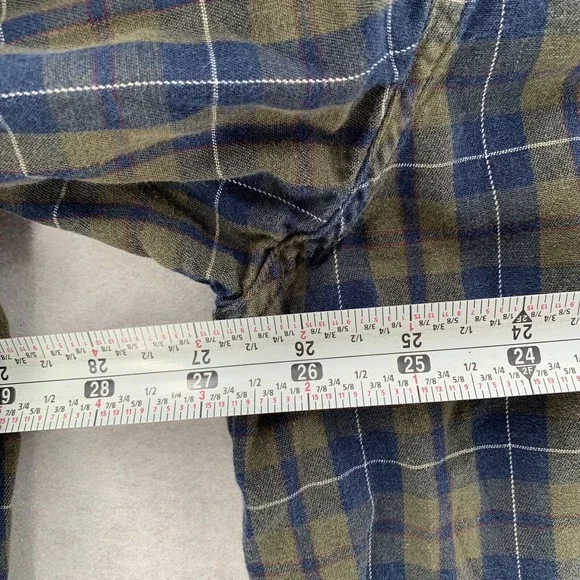 Eddie Bauer Blue Brown Plaid Flannel Long‎ Sleeve Shirt Mens XL - Picture 7 of 8